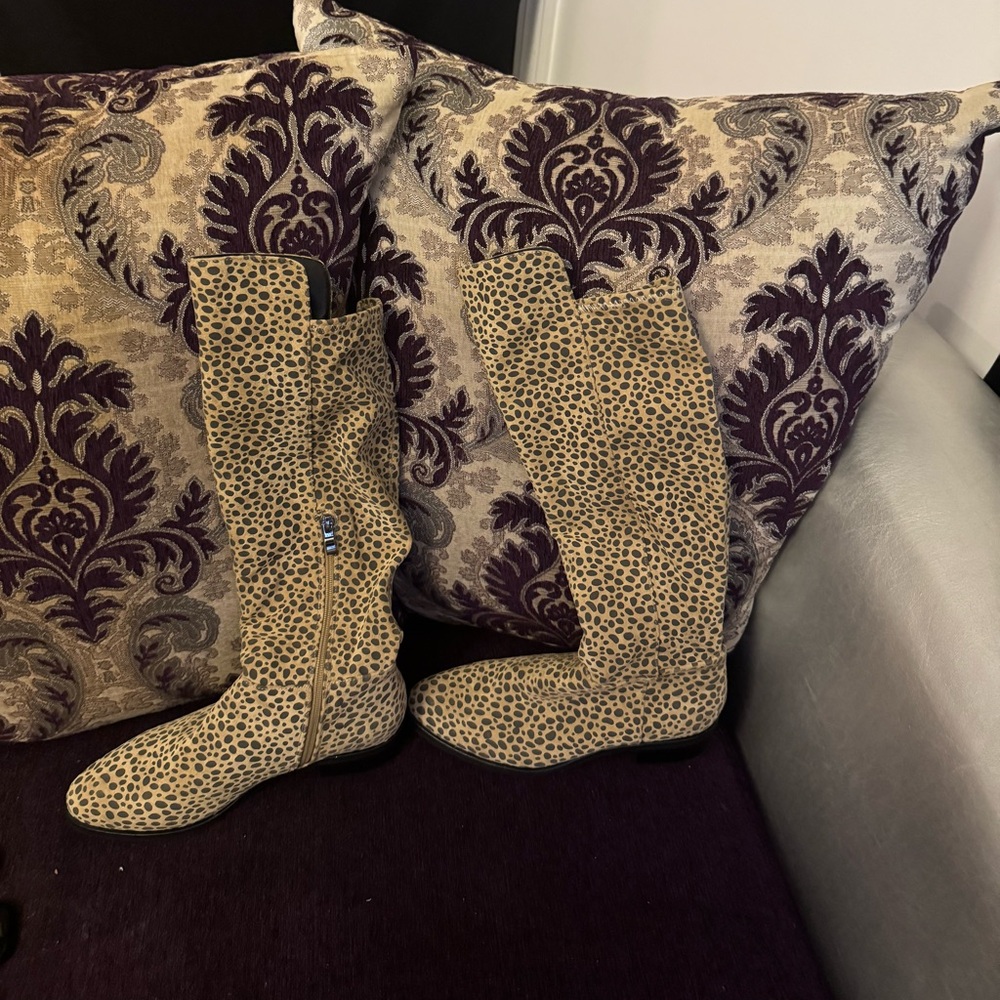 Leopard Print Heeled Boots